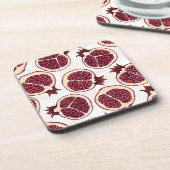 Dessous-de-verre Tranches de grenade sur blanc (Côté gauche)