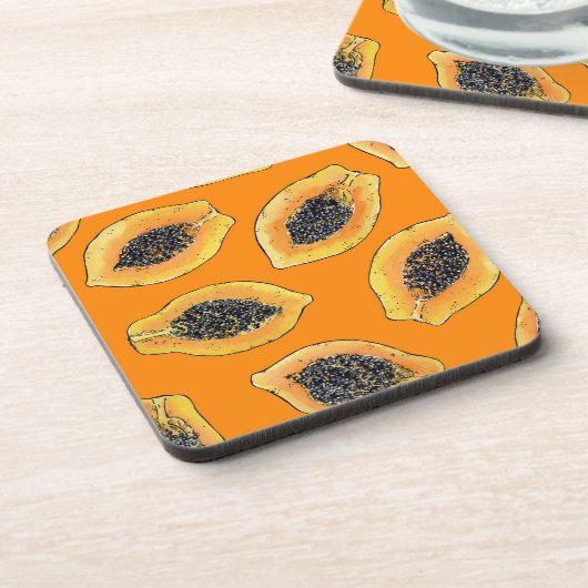 Dessous-de-verre Tranches de Papaya sur orange (Côté gauche)