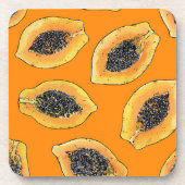 Dessous-de-verre Tranches de Papaya sur orange (Devant)