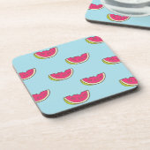 Dessous-de-verre Tranches de pastèque sur le motif turquoise (Côté gauche)