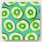 Dessous-de-verre Tranches Kiwi sur turquoise (Devant)