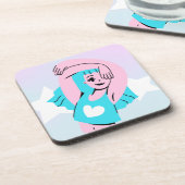 Dessous-de-verre trans art on hard plastic coaster (Côté gauche)