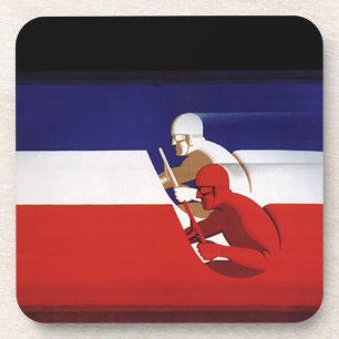 Dessous-de-verre Transport Vintage, Coureurs Patriotiques de Voitur