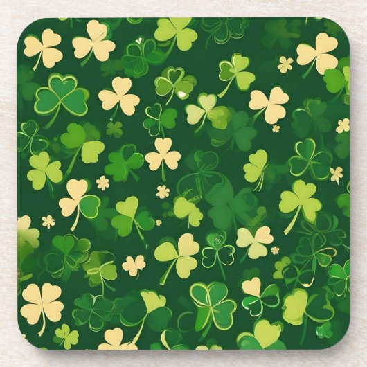 Dessous-de-verre Trèfle de la Saint-Patrick vert et jaune (Devant)