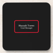 Dessous-de-verre Trendy Black & Red Plain Créatif Moderne (Devant)