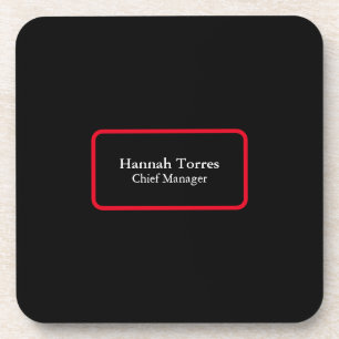 Dessous-de-verre Trendy Black & Red Plain Créatif Moderne