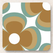 Dessous-de-verre Trendy Teal Caramel Retro Groovy Flowers Seamless (Devant)