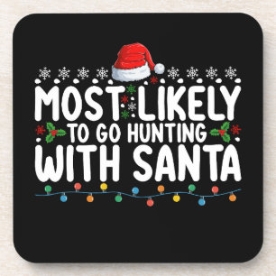 Dessous-de-verre Très Probable De Chasser Avec Père Noël Christmas