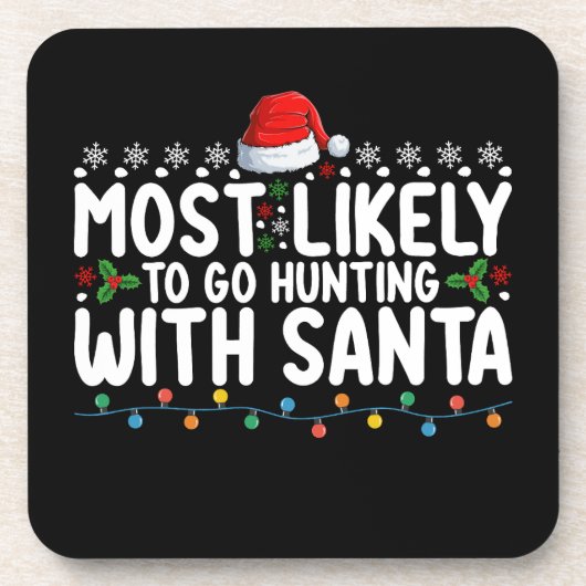 Dessous-de-verre Très Probable De Chasser Avec Père Noël Christmas (Devant)