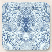 Dessous-de-verre Trésors de plage en bleu (Devant)