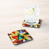 Dessous-de-verre Triangle géométrique coloré moderne (Côté Droit)