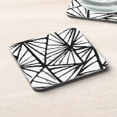 Dessous-de-verre Triangles Abstraits noir et blanc Coupe Lino (Côté gauche)