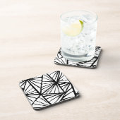 Dessous-de-verre Triangles Abstraits noir et blanc Coupe Lino (Côté Droit)