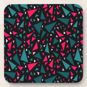 Dessous-de-verre Triangles bleu écarlate couleurs sur arrière - pla