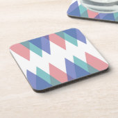 Dessous-de-verre Triangles bleu et corail (Côté gauche)