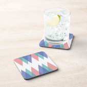 Dessous-de-verre Triangles bleu et corail (Côté Droit)