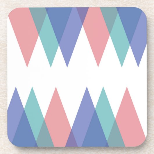 Dessous-de-verre Triangles bleu et corail (Devant)