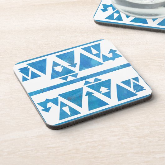 Dessous-de-verre Triangles bleus et flèches (Côté gauche)