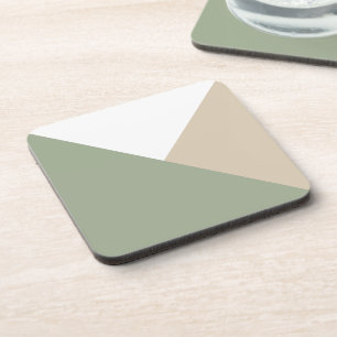 Dessous-de-verre Triangles de blocs de couleur modernes Vert sauge