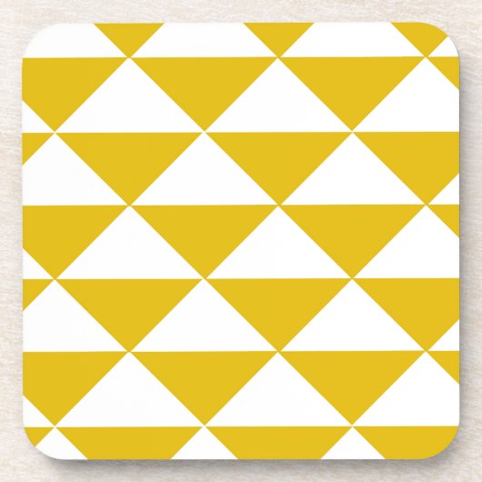 Dessous-de-verre Triangles jaunes et blanches d'or (Devant)