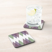 Dessous-de-verre Triangles mauve et vert (Côté Droit)