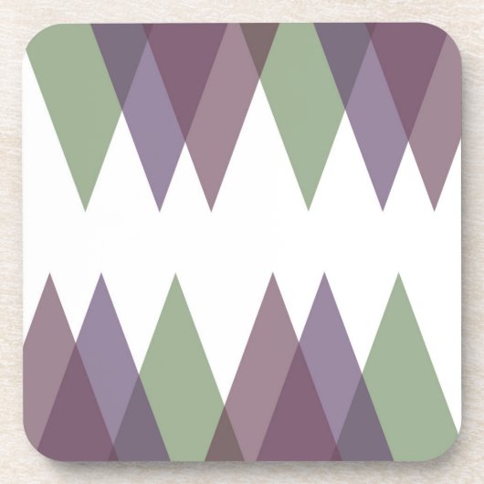 Dessous-de-verre Triangles mauve et vert (Devant)