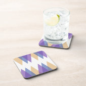 Dessous-de-verre Triangles pourpre, bleu et jaune (Côté Droit)