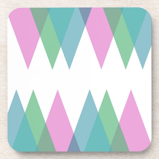 Dessous-de-verre Triangles rose et vert (Devant)