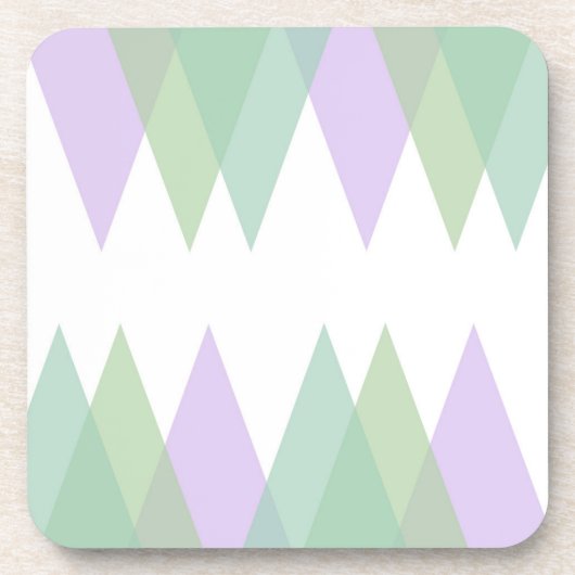 Dessous-de-verre Triangles vert et lilas (Devant)