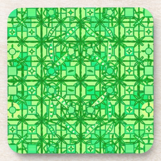 Dessous-de-verre Tribal Batik - tons verts (Devant)