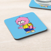 Dessous-de-verre Tricératops Nerd Avec Sac À Dos Et Manuel. (Côté gauche)