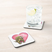 Dessous-de-verre Tricératops Red Rose Heart (Côté Droit)