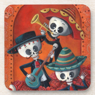 Dessous-de-verre Trio de mariachi de Dia de Los Muertos Skeleton