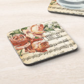 Dessous-de-verre Trio et musique Rose vintage (Côté gauche)