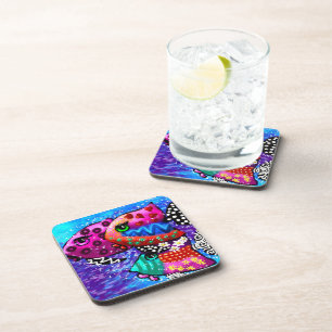 Dessous-de-verre Trio Whimsical Poisson Colorful Abstrait Nautique