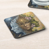 Dessous-de-verre Triple Goddess Winter to Spring Imbolc Fantasy Art (Côté gauche)