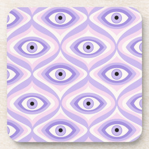 Dessous-de-verre Trippy eye pattern pastel purple pink retro