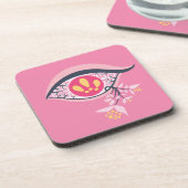 Dessous-de-verre Trippy Psychedelic yeux rose floral Pastel Goth (Côté gauche)