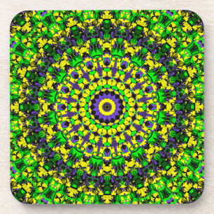 Dessous-de-verre Trippy Super rétro Hippie coloré Mandala Art