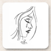 Dessous de verre tristes de fille