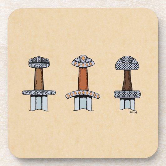 Dessous-de-verre Trois Hillets d'épée viking (Devant)