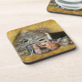 Dessous-de-verre Trois Petits Cochons À La Grange Rustique Snoozing (Côté gauche)