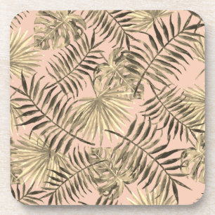 Dessous de verre tropical aux feuilles de palme
