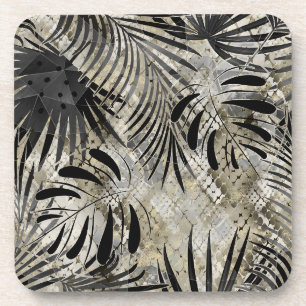 Dessous-de-verre Tropical, Botanique, peau de serpent, feuilles, pa
