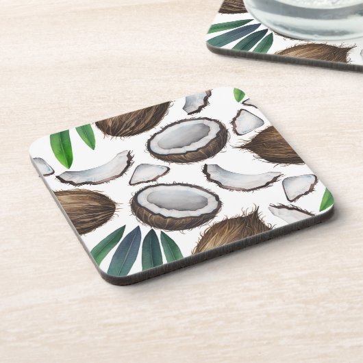 Dessous de verre tropical de liège de noix de coco (Côté gauche)