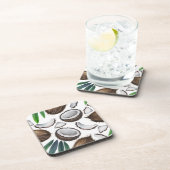 Dessous de verre tropical de liège de noix de coco (Côté Droit)