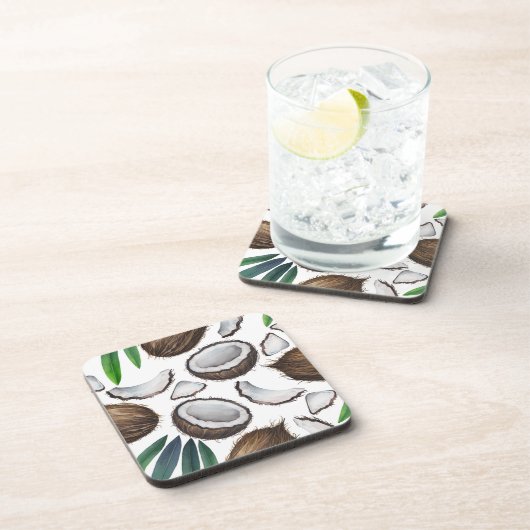 Dessous de verre tropical de liège de noix de coco (Côté Droit)