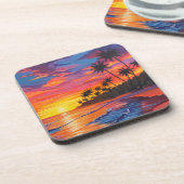 Dessous-de-verre Tropical Sunset Beverage Coaster (Côté gauche)