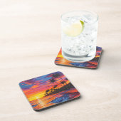 Dessous-de-verre Tropical Sunset Beverage Coaster (Côté Droit)