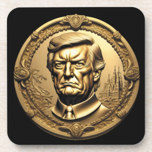 Dessous-de-verre TRUMP CGI Collectif Gold Art-Coin Doubloon